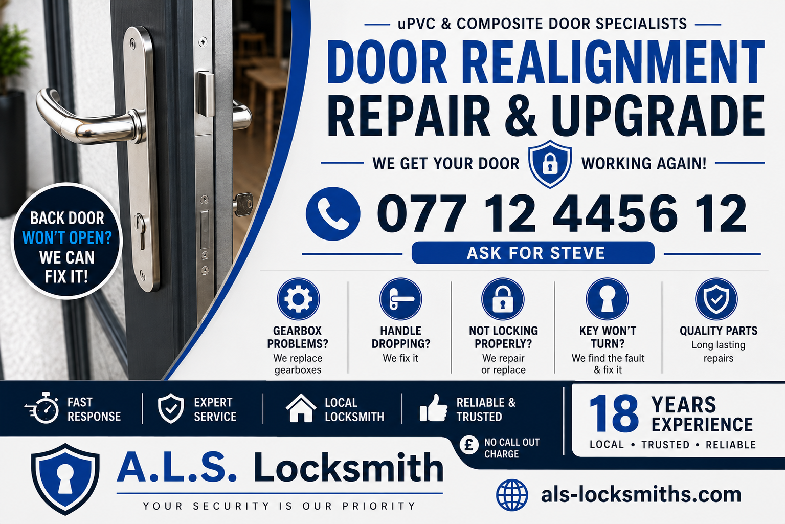 uPVC Door Realignment Repair