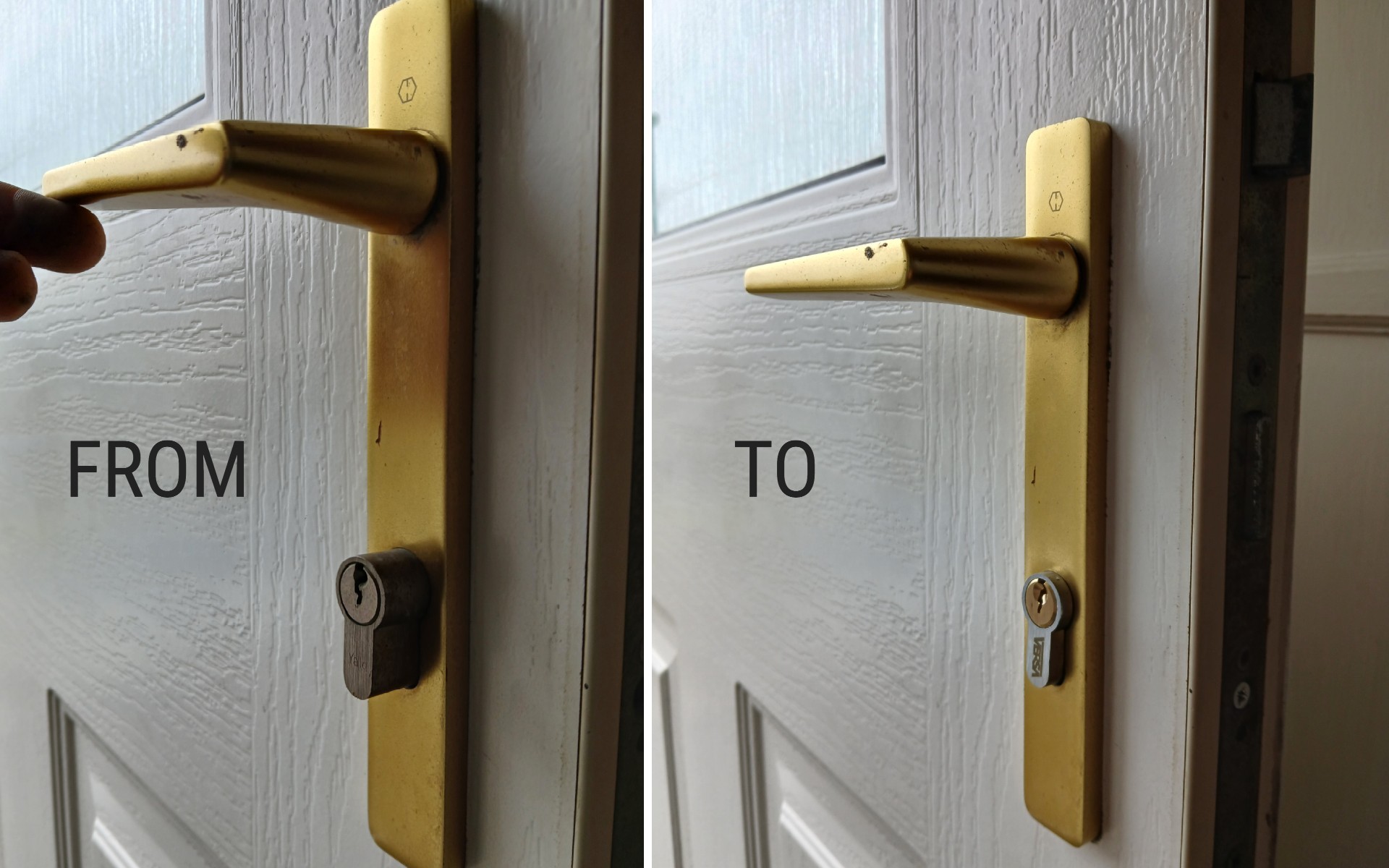 Lock Change Complicated by a Rounded-Off Fixing Screw