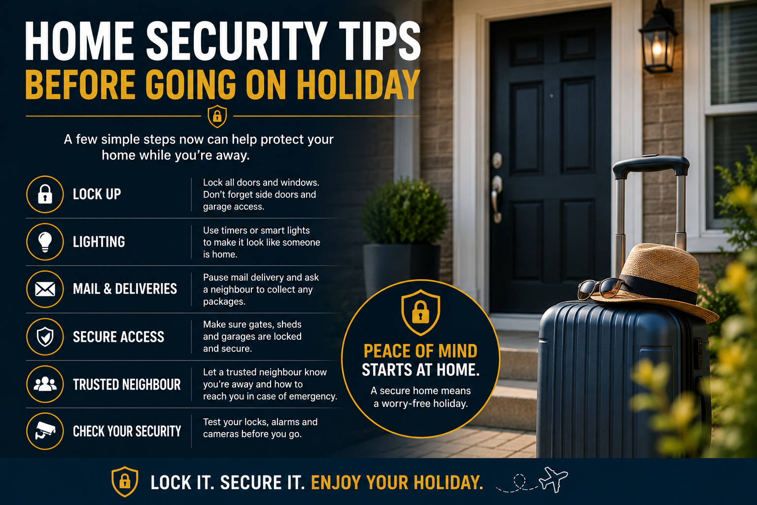 Home Security Tips Before Going on Holiday