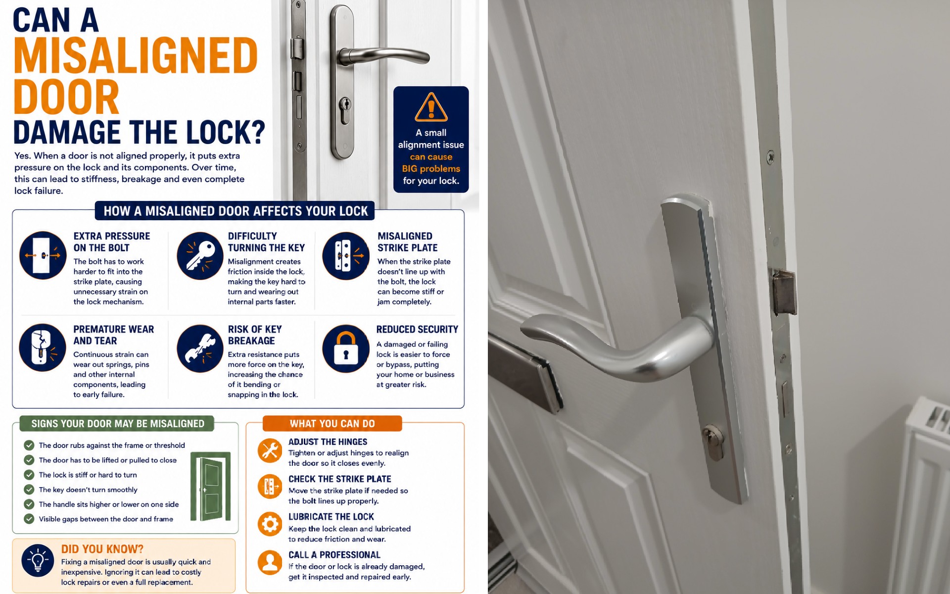 Can a Misaligned Door Damage the Lock? Can a Misaligned Door Damage the Lock?