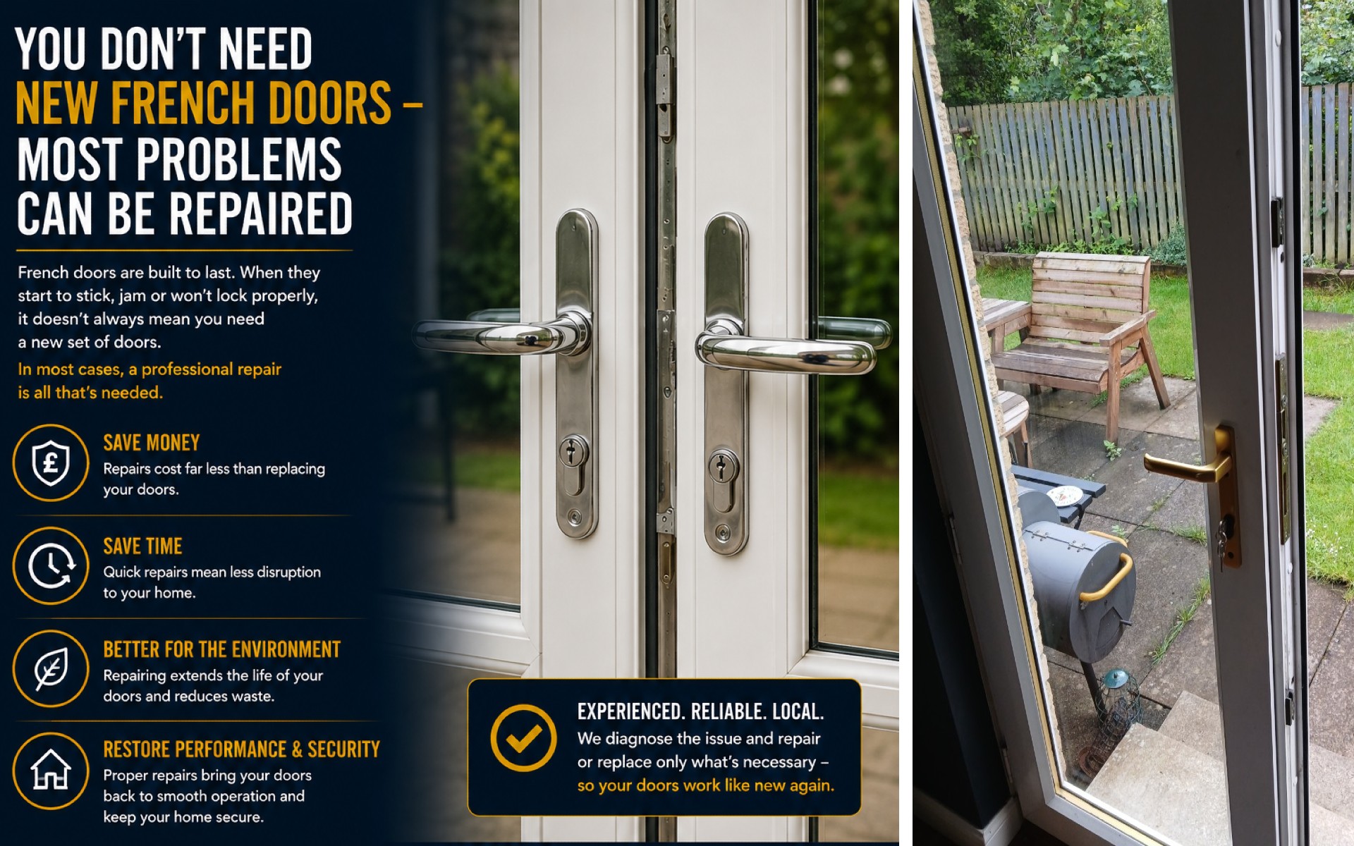 You Don't Need New French Doors – Most Problems Can Be Repaired