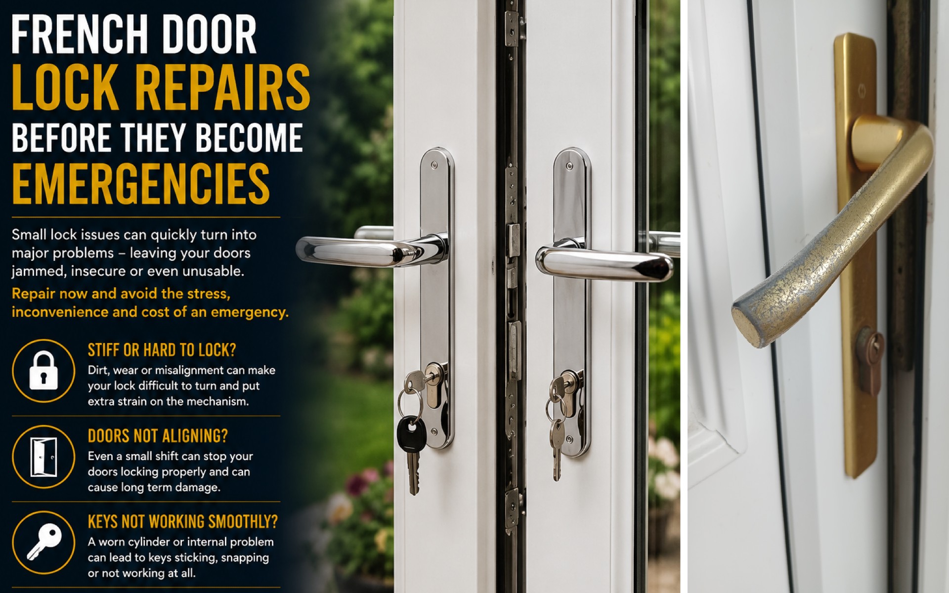 French Door Lock Repairs Before They Become Emergencies