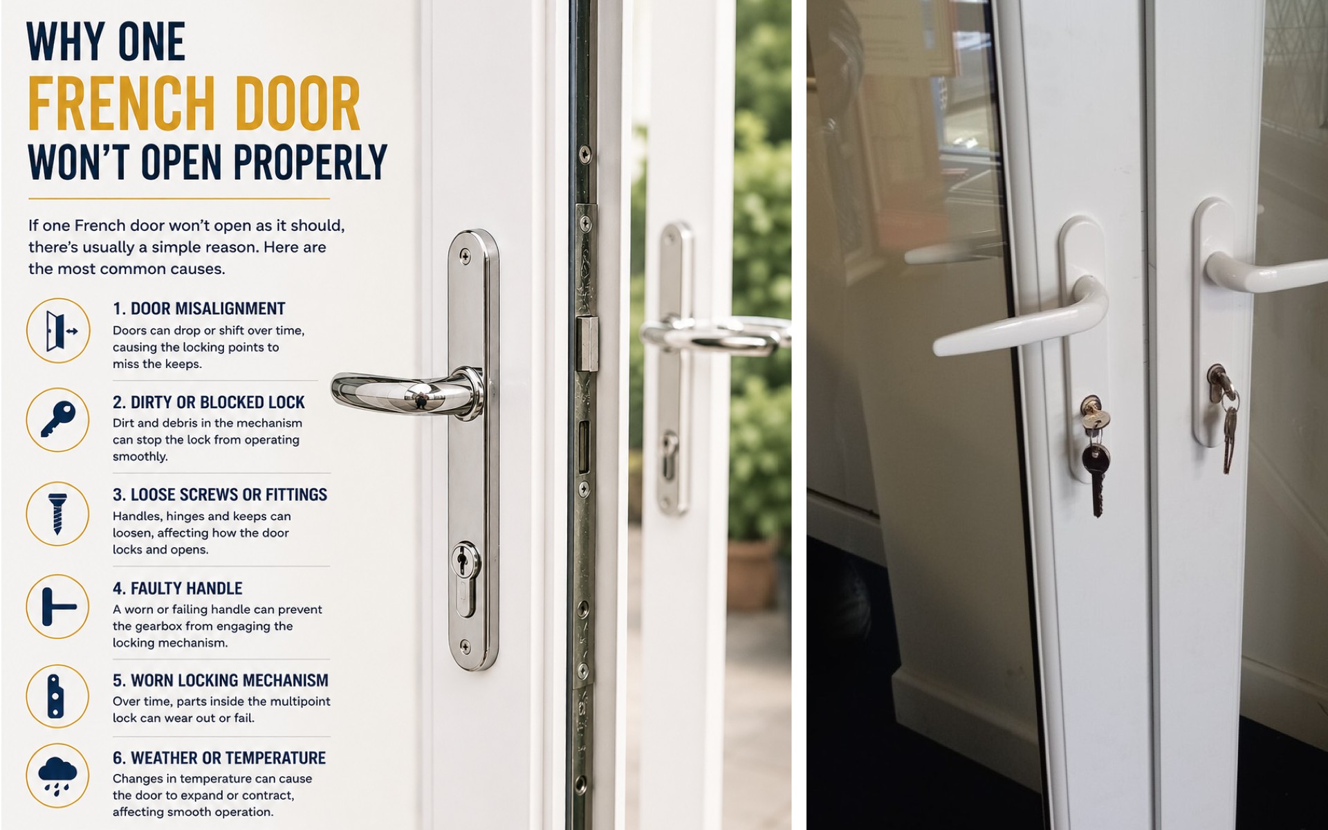 Why One French Door Won't Open Properly