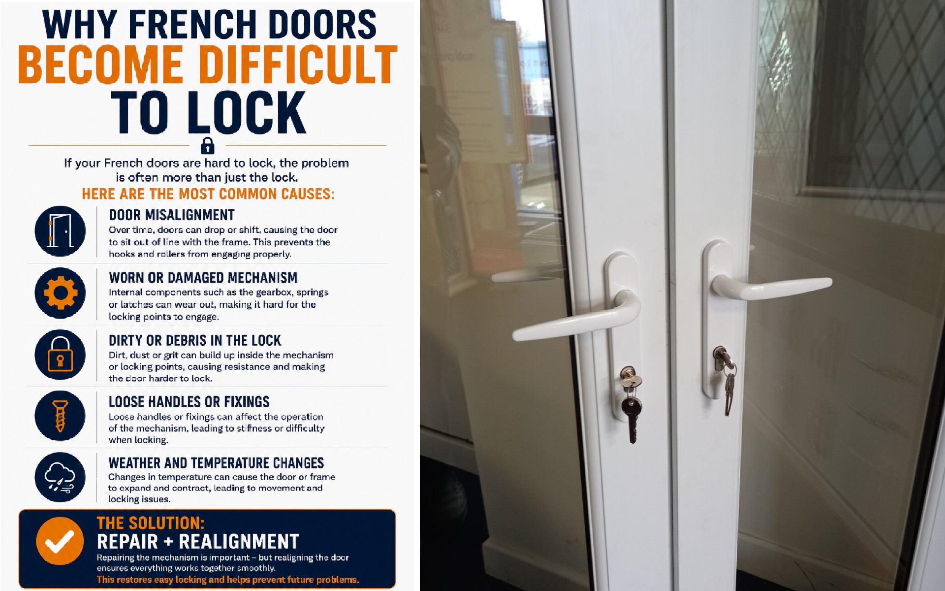 Why French Doors Become Difficult to Lock