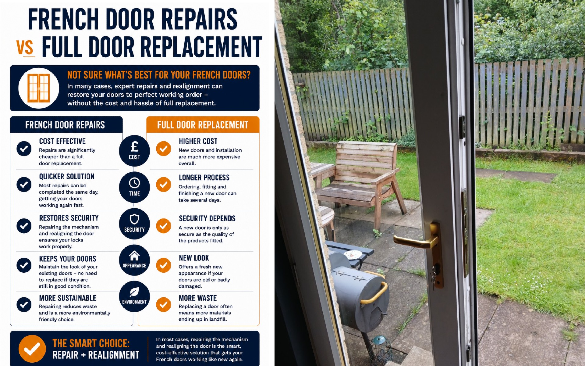 French Door Repairs vs Full Door Replacement