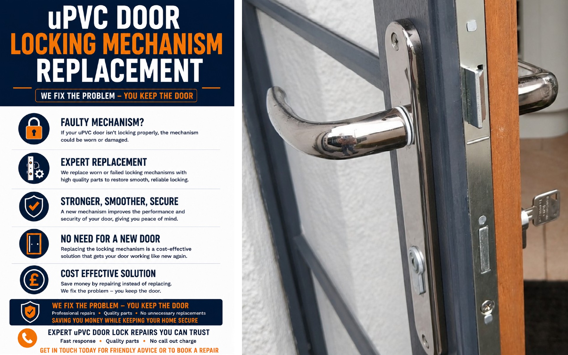 uPVC door locking mechanism replacement