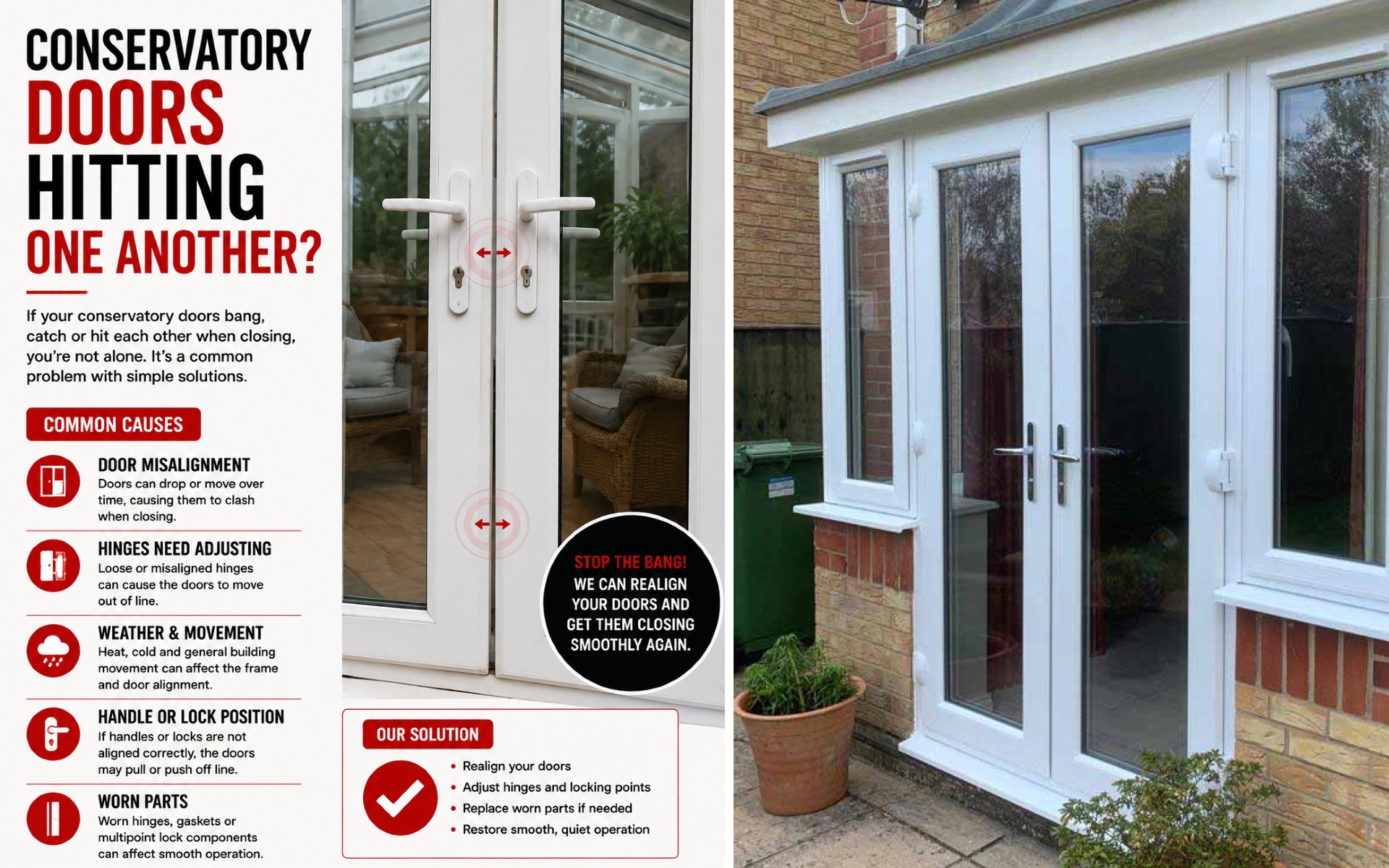 Why Are My Conservatory Doors Hitting One Another?