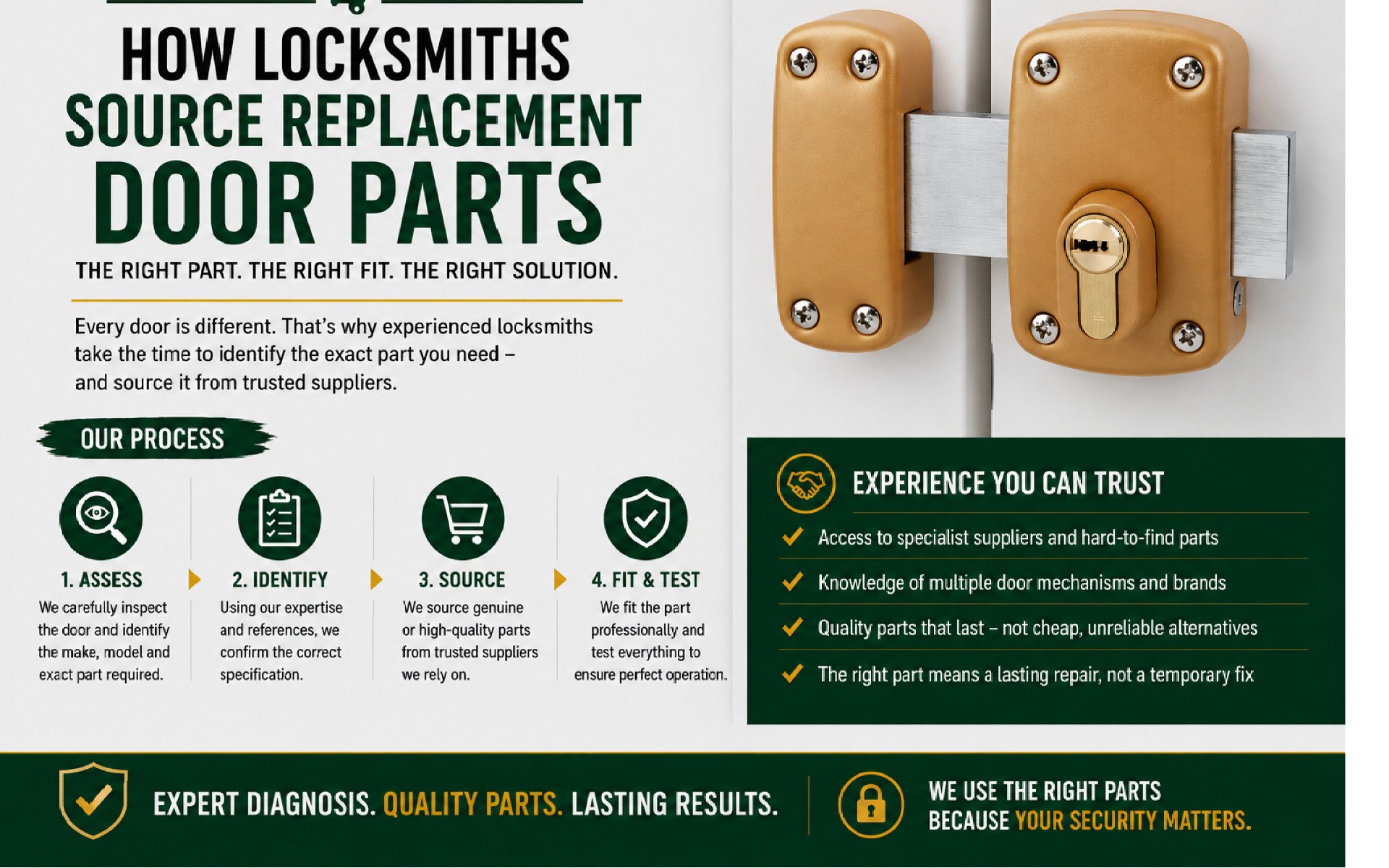 How Locksmiths Source Replacement Door Parts