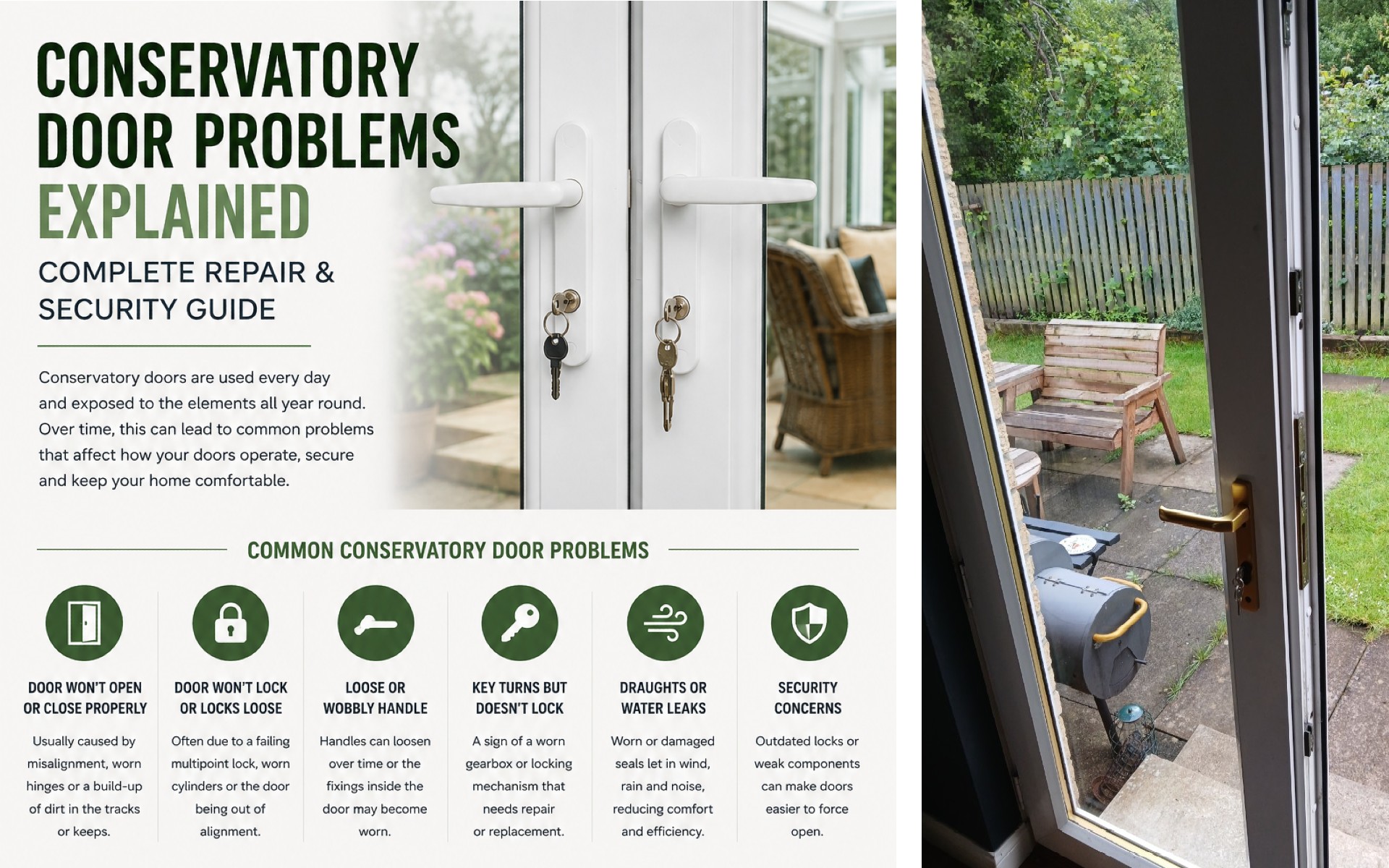 The Complete Guide to Conservatory Door Problems and Repairs The Complete Guide to Conservatory Door Problems and Repairs