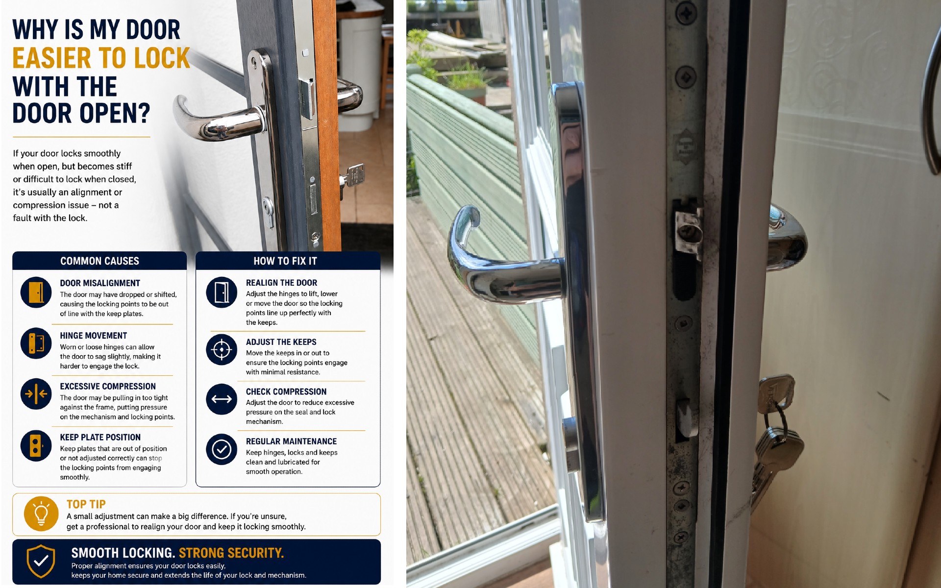 Why Is My Door Easier to Lock With the Door Open? Why Is My Door Easier to Lock With the Door Open?