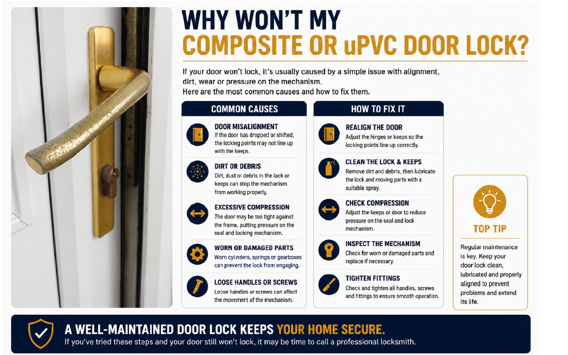 Why Won't My Composite or uPVC Door Lock?