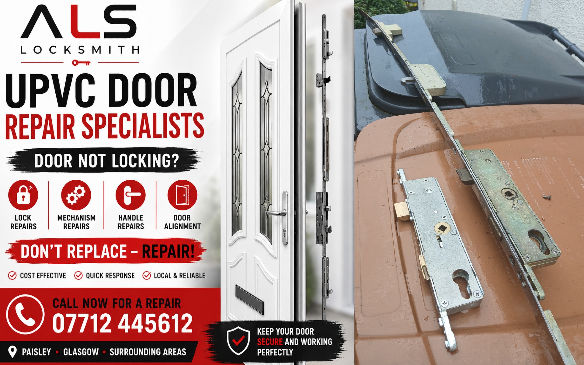 20–25-Year-Old uPVC Door Repaired in Erskine After Being Deemed Beyond Repair 20–25-Year-Old uPVC Door Repaired in Erskine After Being Deemed Beyond Repair