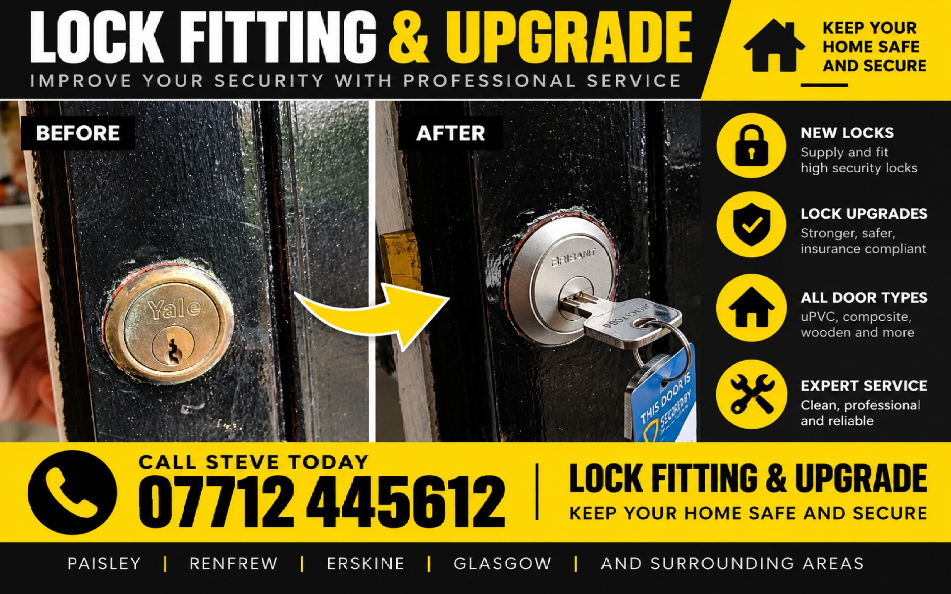 Storm Door Lock Upgrade in Glasgow West End: Improving Security with a High-Security Cylinder and Rollerbolt Nightlatch Storm Door Lock Upgrade in Glasgow West End: Improving Security with a High-Security Cylinder and Rollerbolt Nightlatch