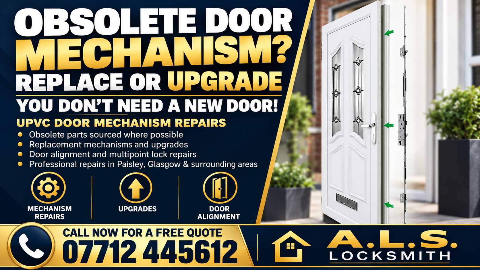 Obsolete Door Mechanism? We Can Replace or Upgrade It – You Don't Need a New Door! Obsolete Door Mechanism? We Can Replace or Upgrade It – You Don't Need a New Door!